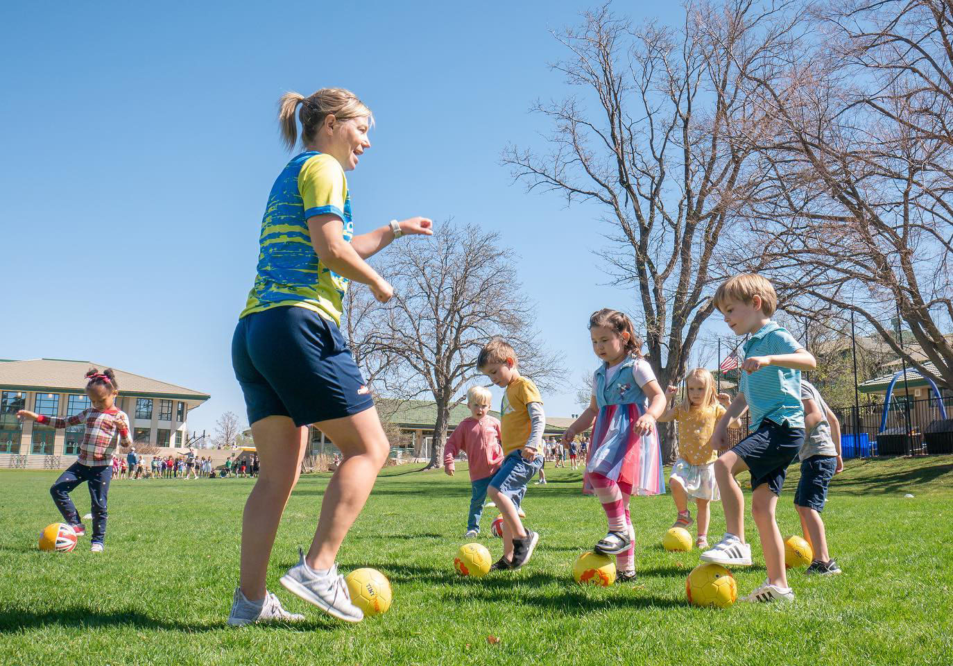 TinyTykes Young Children Learning Basic Soccer Skills