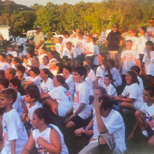 Large group photo of kids on camp